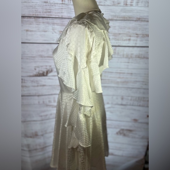 ASOS Cream Ruffled Tiered Long Sleeve Sundress - Picture 7 of 7